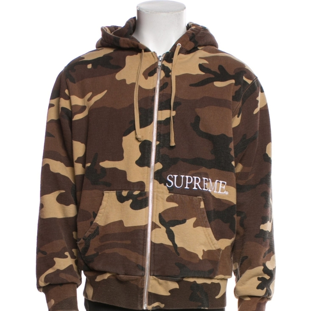 Supreme Brown and Tan Camouflage Hoodie